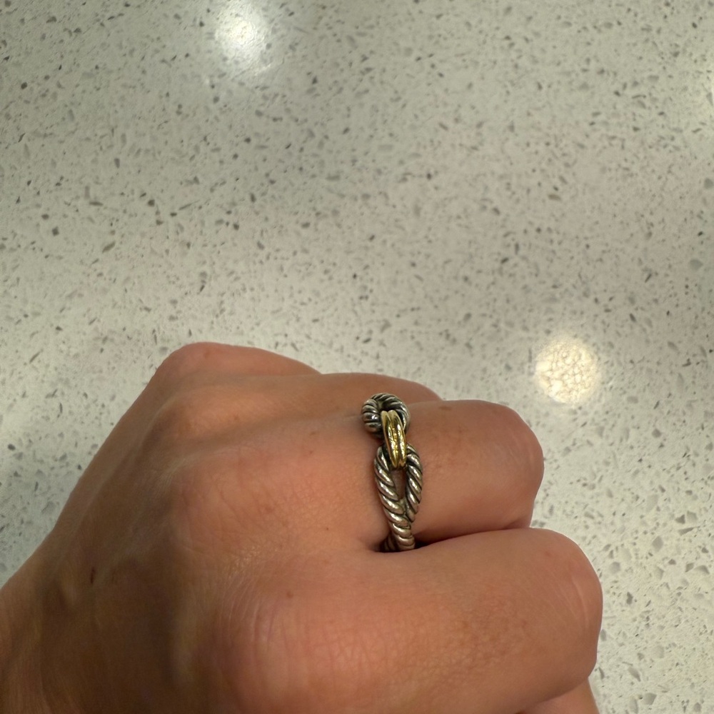 David Yurman Silver Twisted Rope Ring